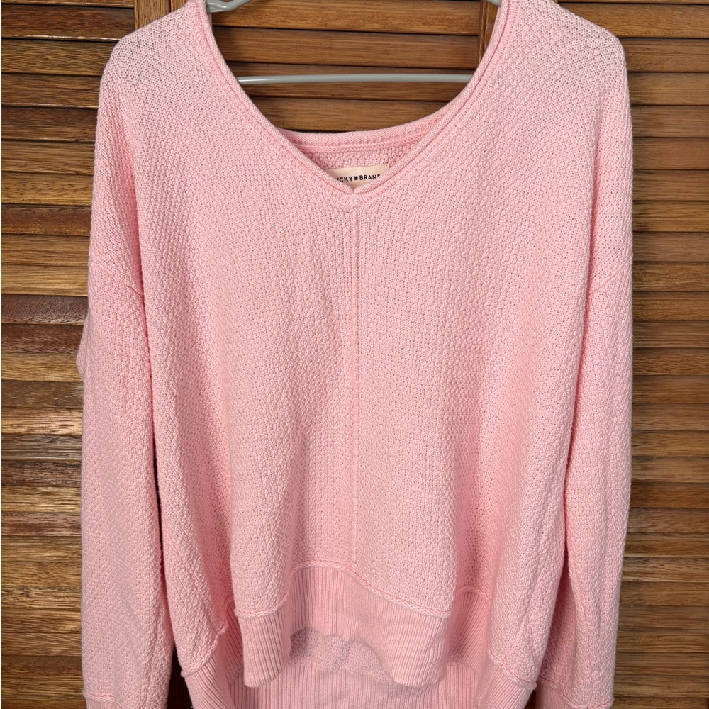 Lucky Brand Light Pink Knit Sweater – Size M